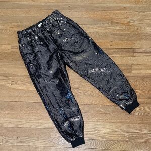 LOFT Black Sequin Jogger Pants